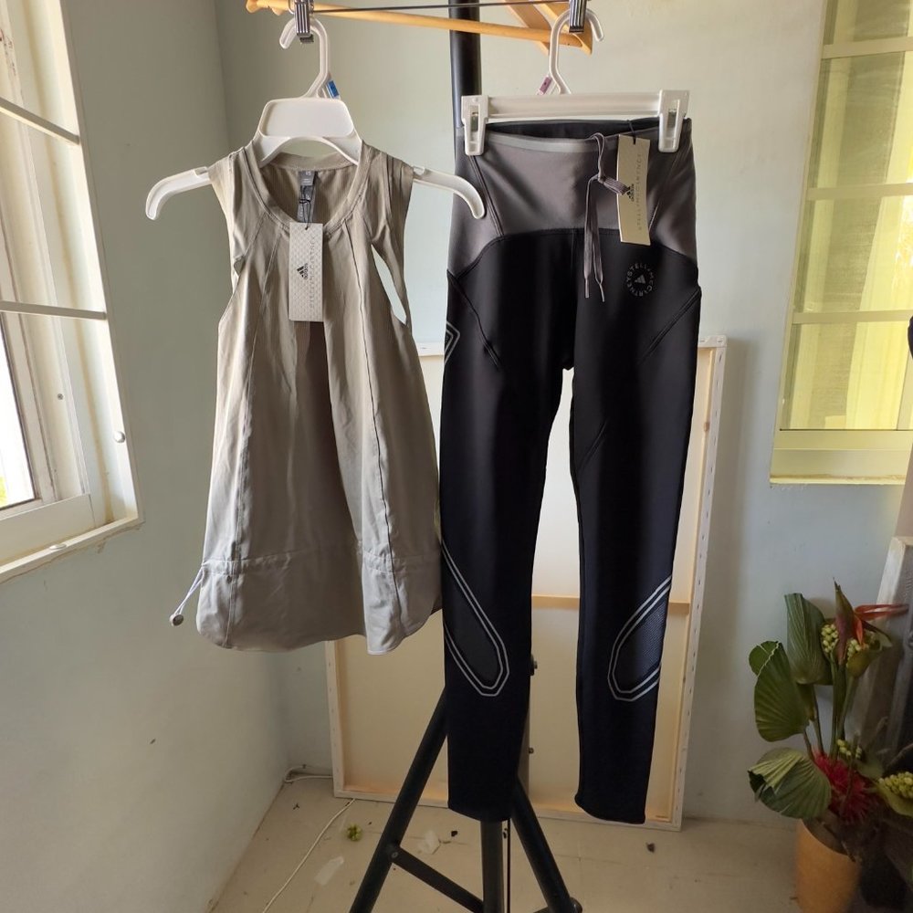 LOT OF 2 NWT ADIDAS Stella McCartney XS TRUEPACE COLD.RDY TIGHTS ,TANK TOP